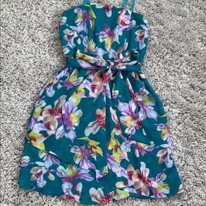 Express blue Hawaiian print dress